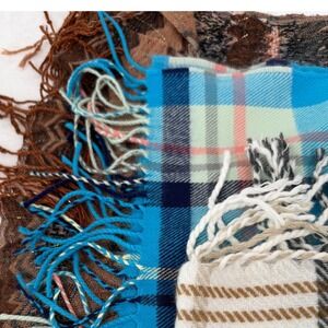 Lot of 3‎ Scarves D&Y Blue Plaid Collection Eighteen Chevron Cejon Infinity